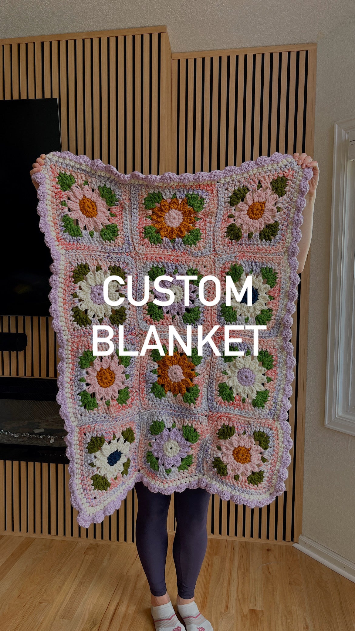 Custom daisy blanket