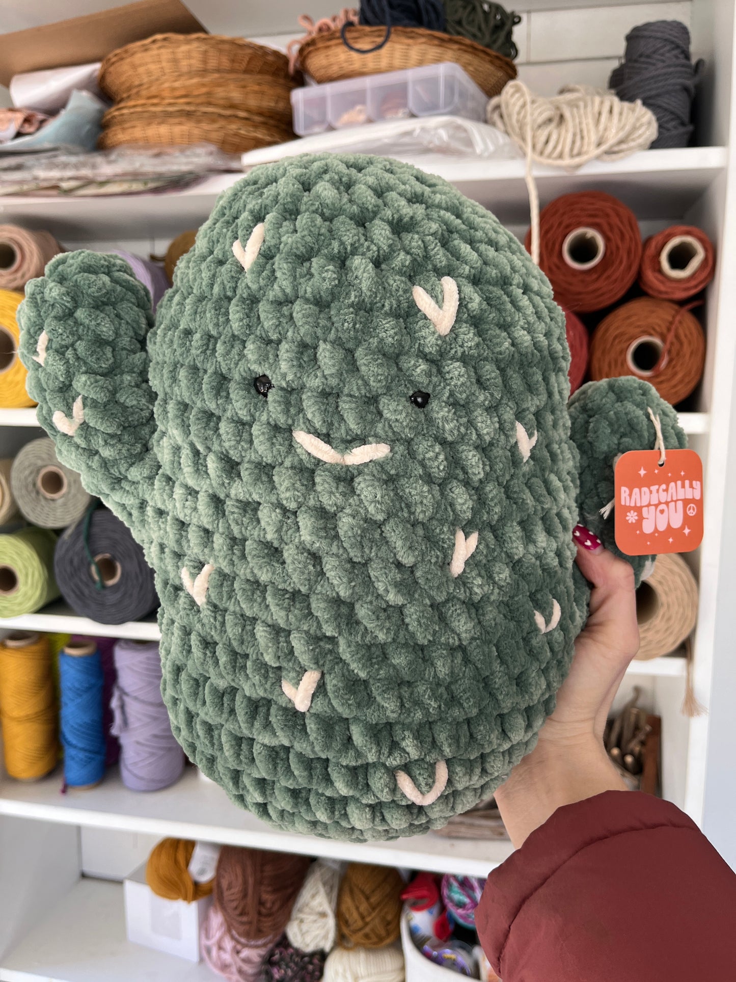 Cactus Stuffie | Handmade crochet pillow toy
