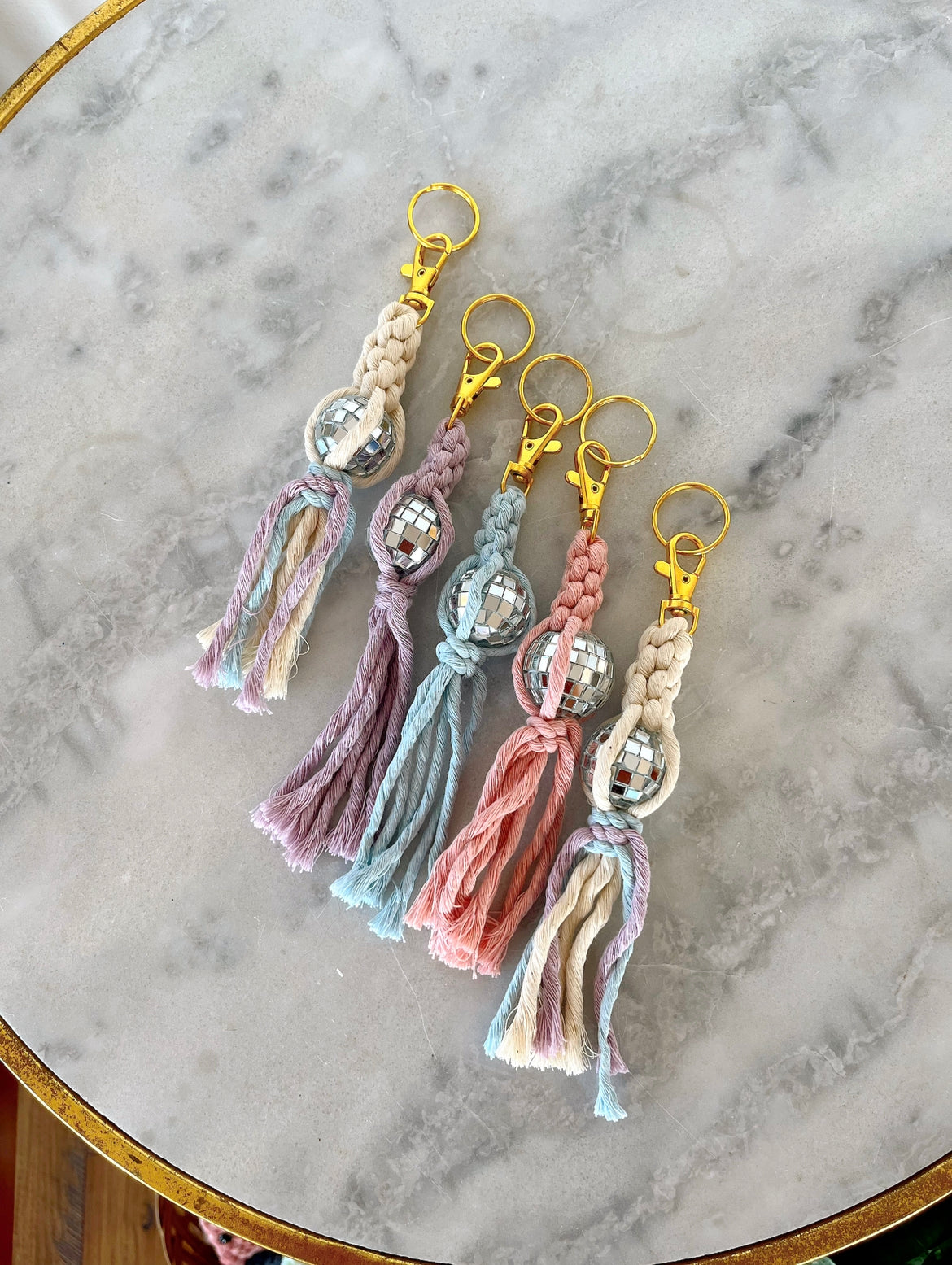 Colorful Disco Keychain | Gold hardware