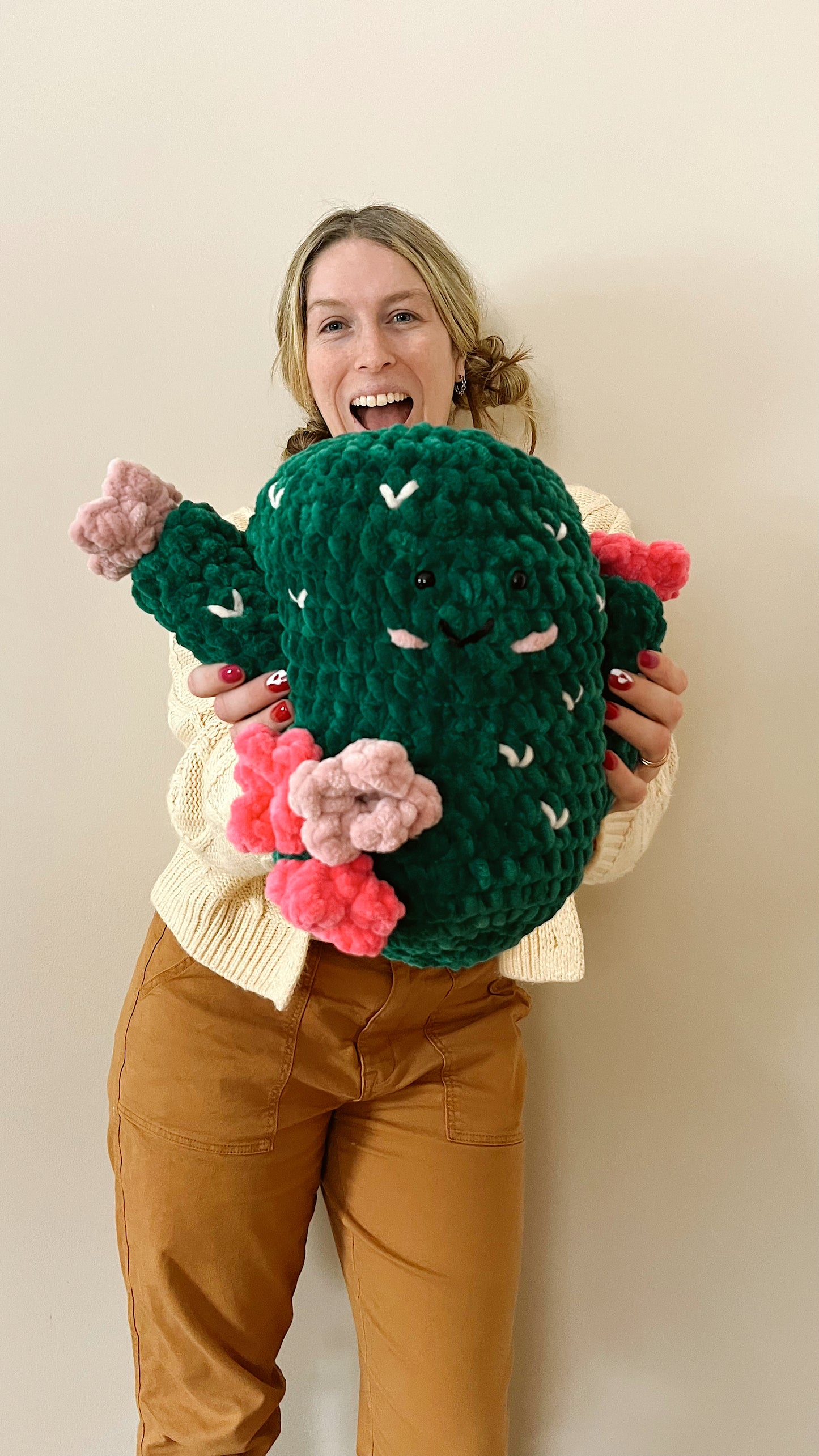 Cactus Stuffie | Handmade crochet pillow toy
