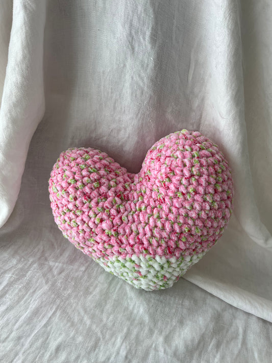 Pink floral Heart Pillow