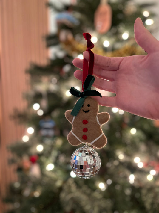 Gingerbread disco ornament