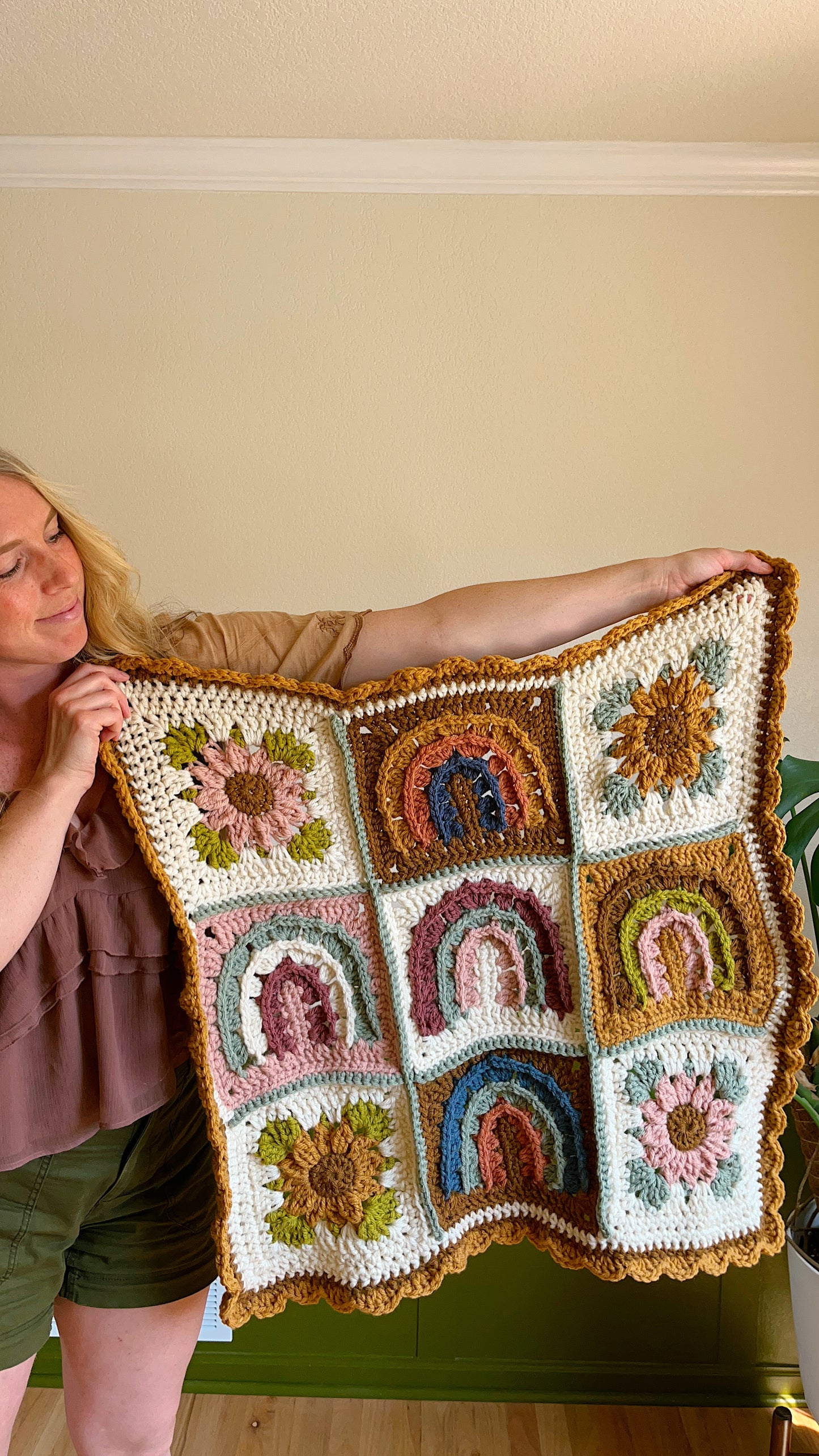 Retro inspired Rainbow Blanket