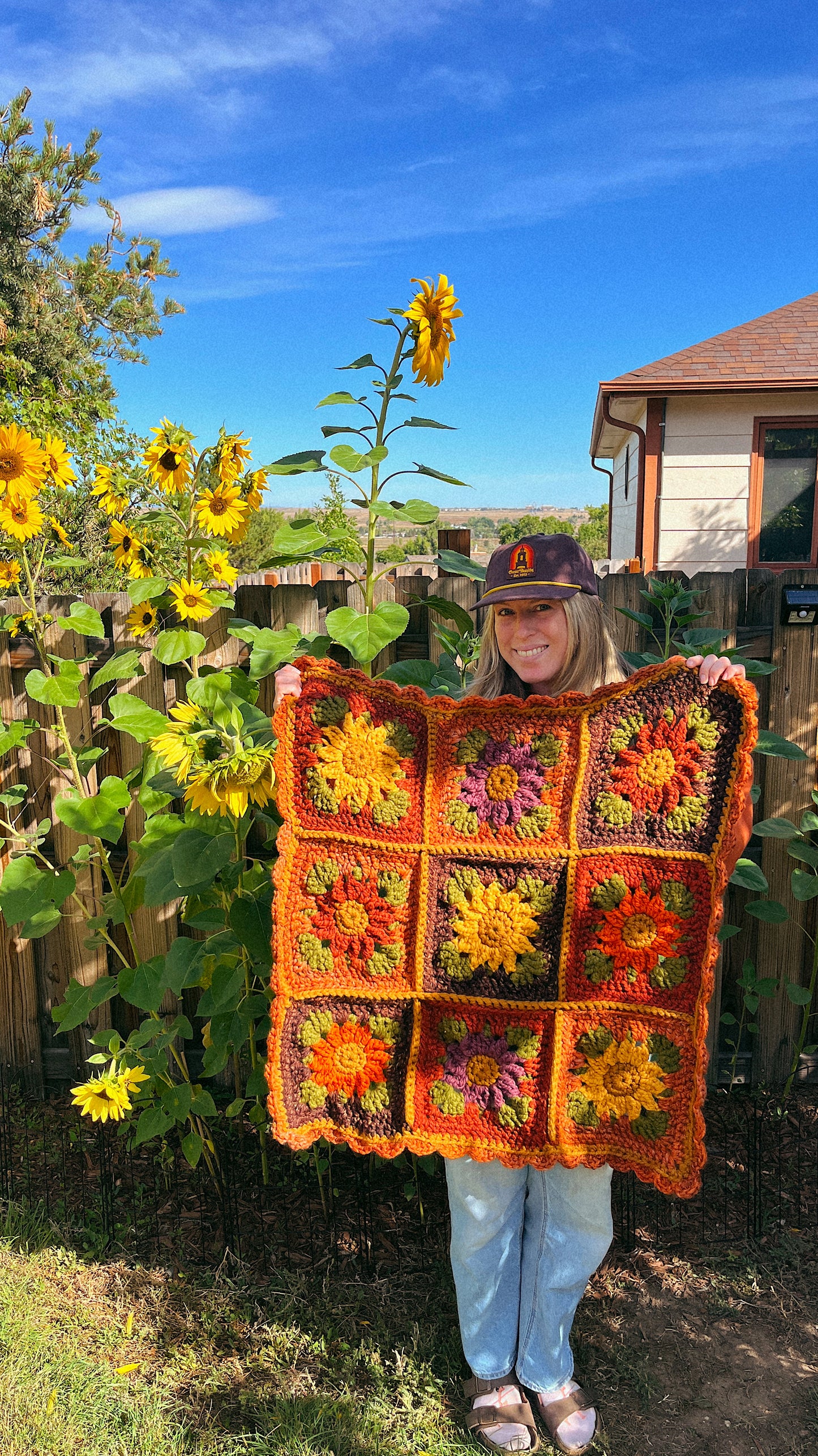 Autumnal Sunflower Blanket